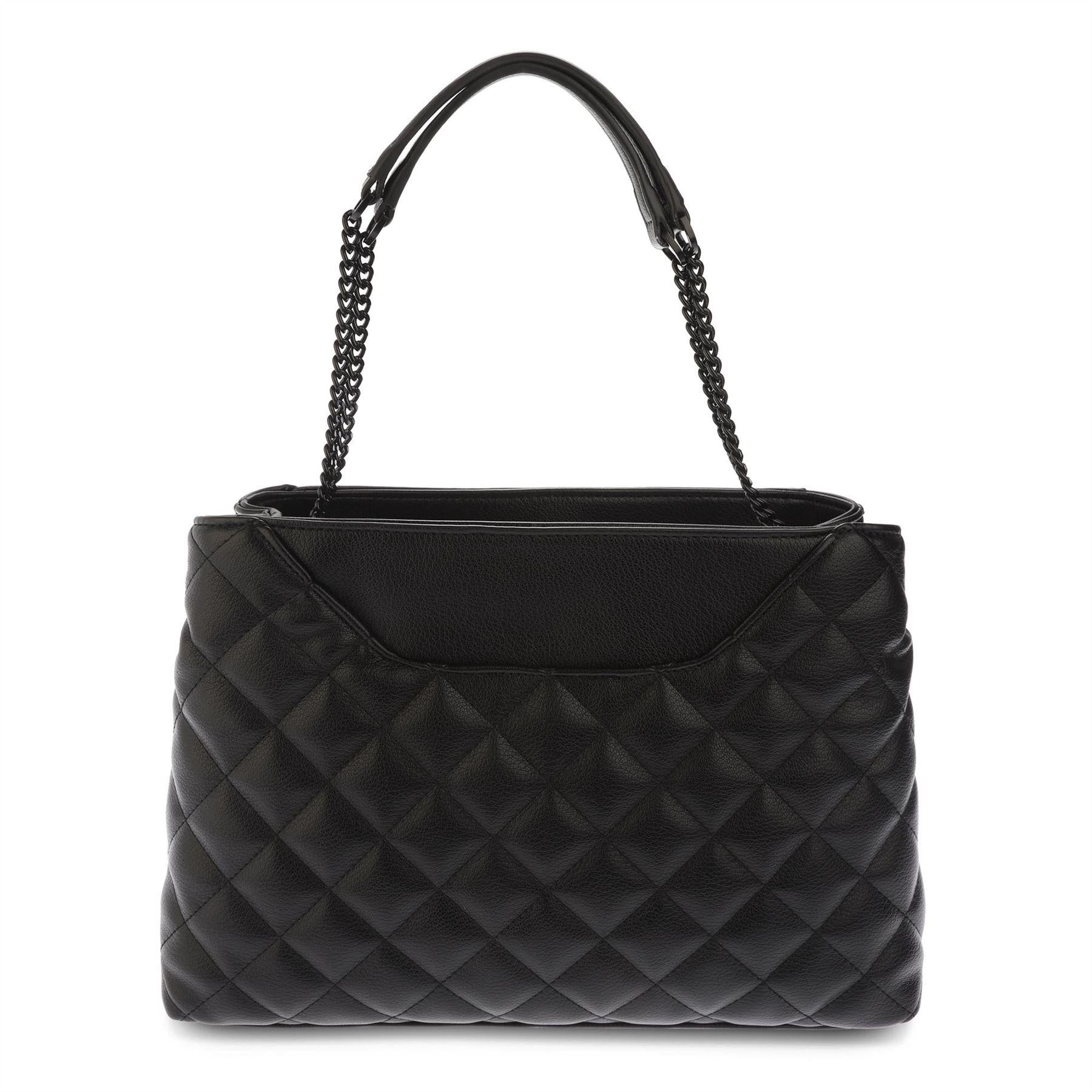 Black - Back - DKNY Nikki Leather Tote Bag