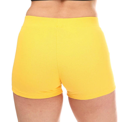 Gold - Back - Adidas Womens-Ladies Terrycloth Lounge Shorts