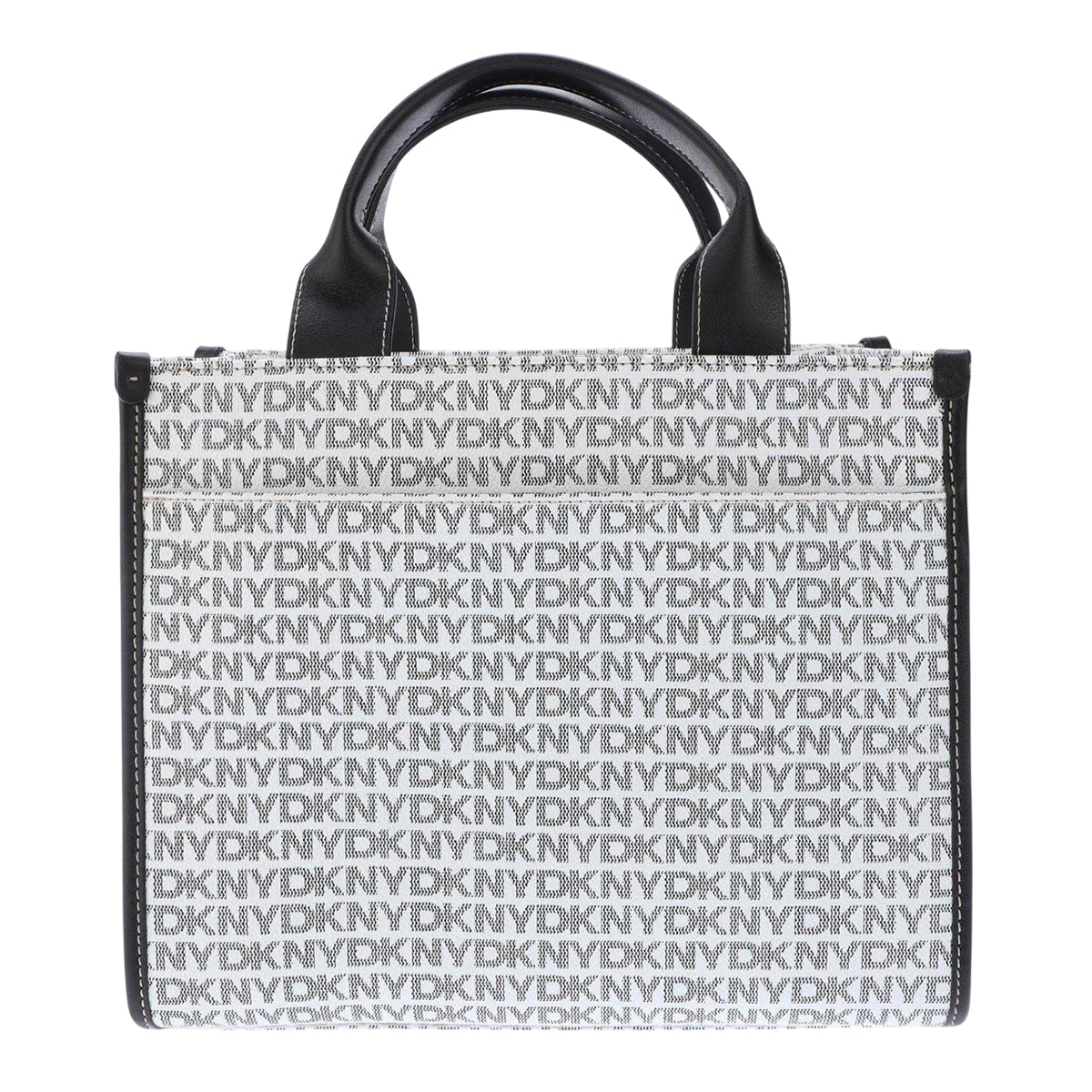 White-Black - Back - DKNY Hadlee Repeat Logo Tote Bag