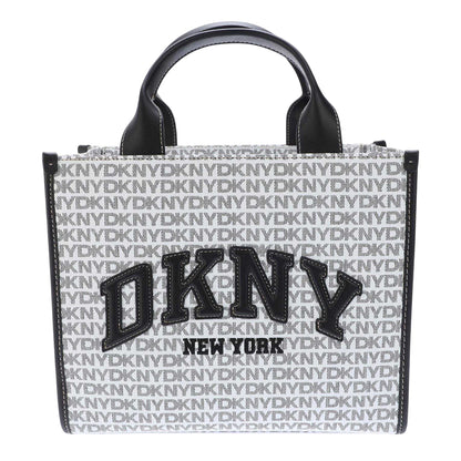 White-Black - Front - DKNY Hadlee Repeat Logo Tote Bag