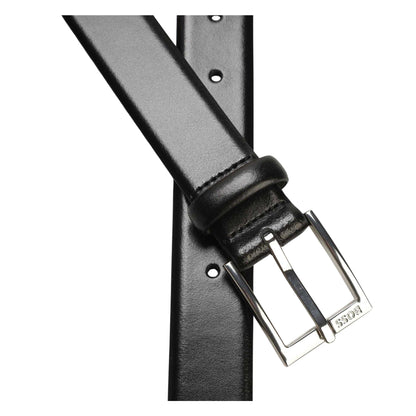Black - Back - Boss Mens Elloy Leather Belt