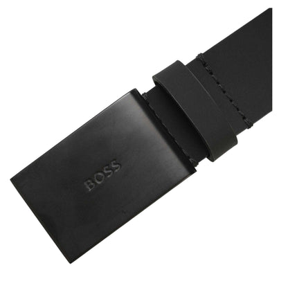 Black - Back - Boss Mens Tion Gum Leather Belt