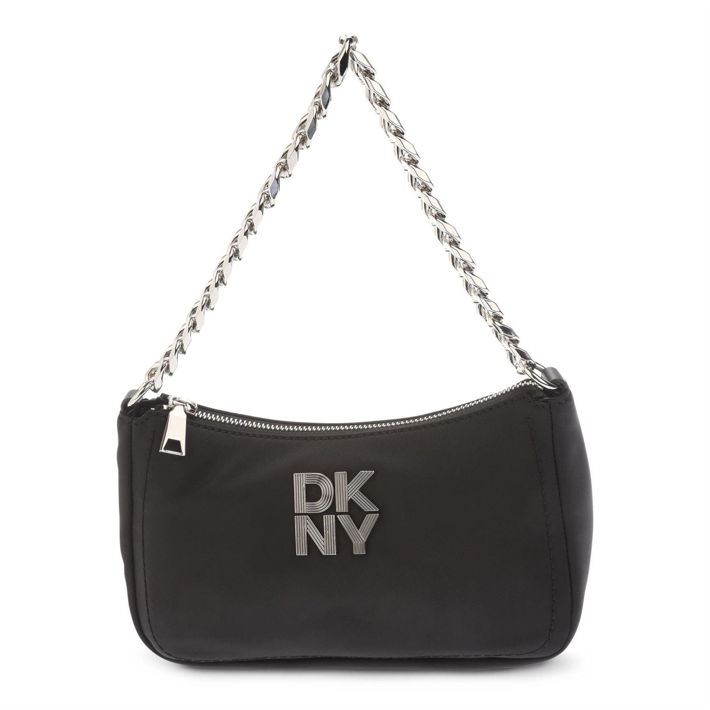 Black-Silver - Front - DKNY Lorena Shoulder Bag