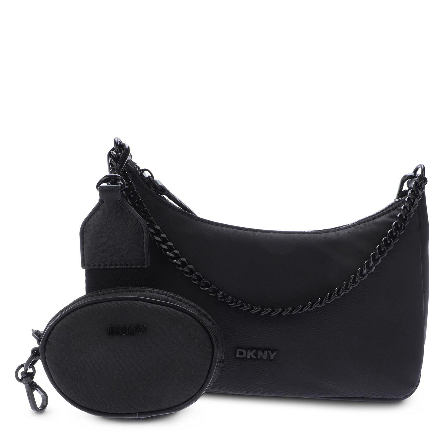 Black - Front - DKNY Cairo Fluffy Crossbody Bag