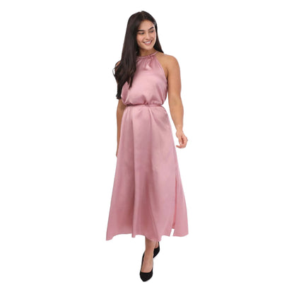 Pink - Front - Ted Baker Womens-Ladies Roxieyy Halter Neck Midaxi Dress