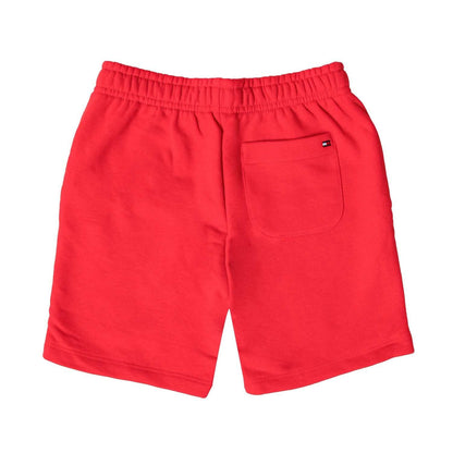 Red - Back - Tommy Hilfiger Boys Varsity Logo Sweat Shorts