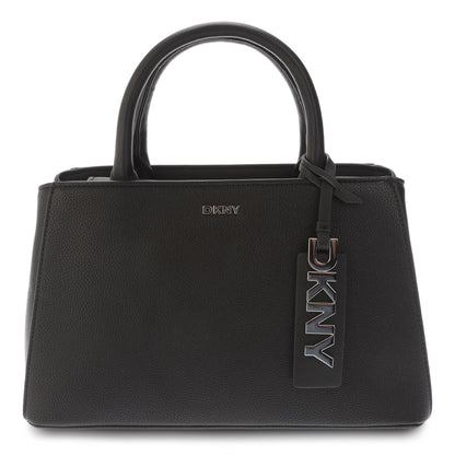 Black-Silver - Front - DKNY Womens-Ladies Azalea Satchel