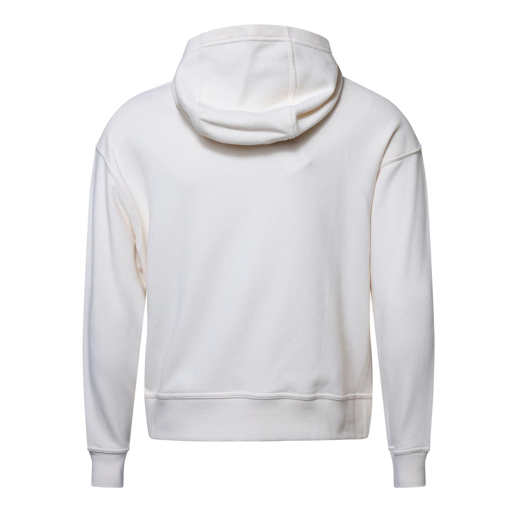 Beige - Back - DKNY Womens-Ladies Jeans Applique Logo Satin Hoodie