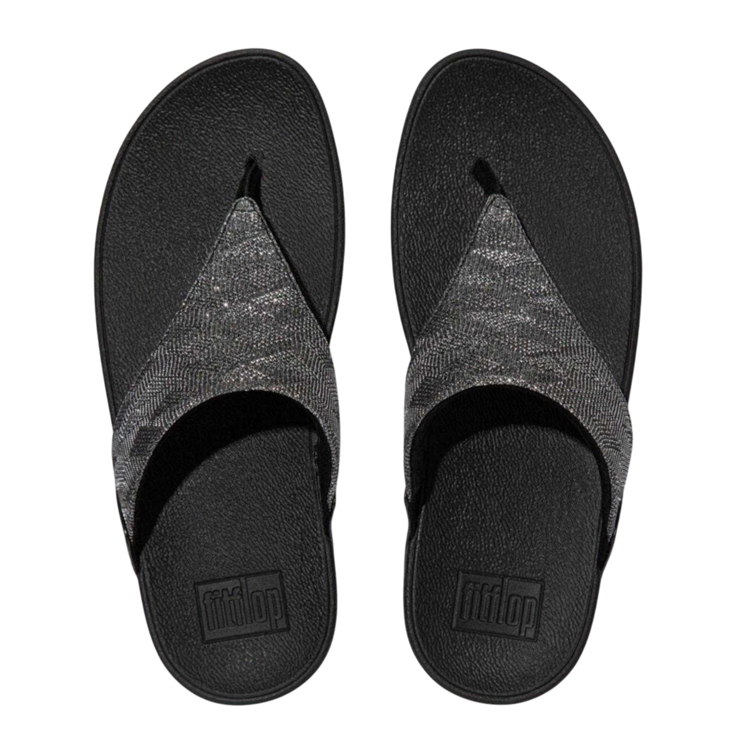 Black - Back - Fit Flop Womens-Ladies Lulu Glitz Faux Leather Sandals
