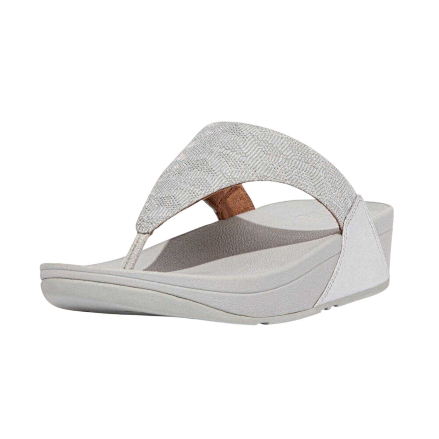 Silver - Front - Fit Flop Womens-Ladies Lulu Glitz Faux Leather Sandals