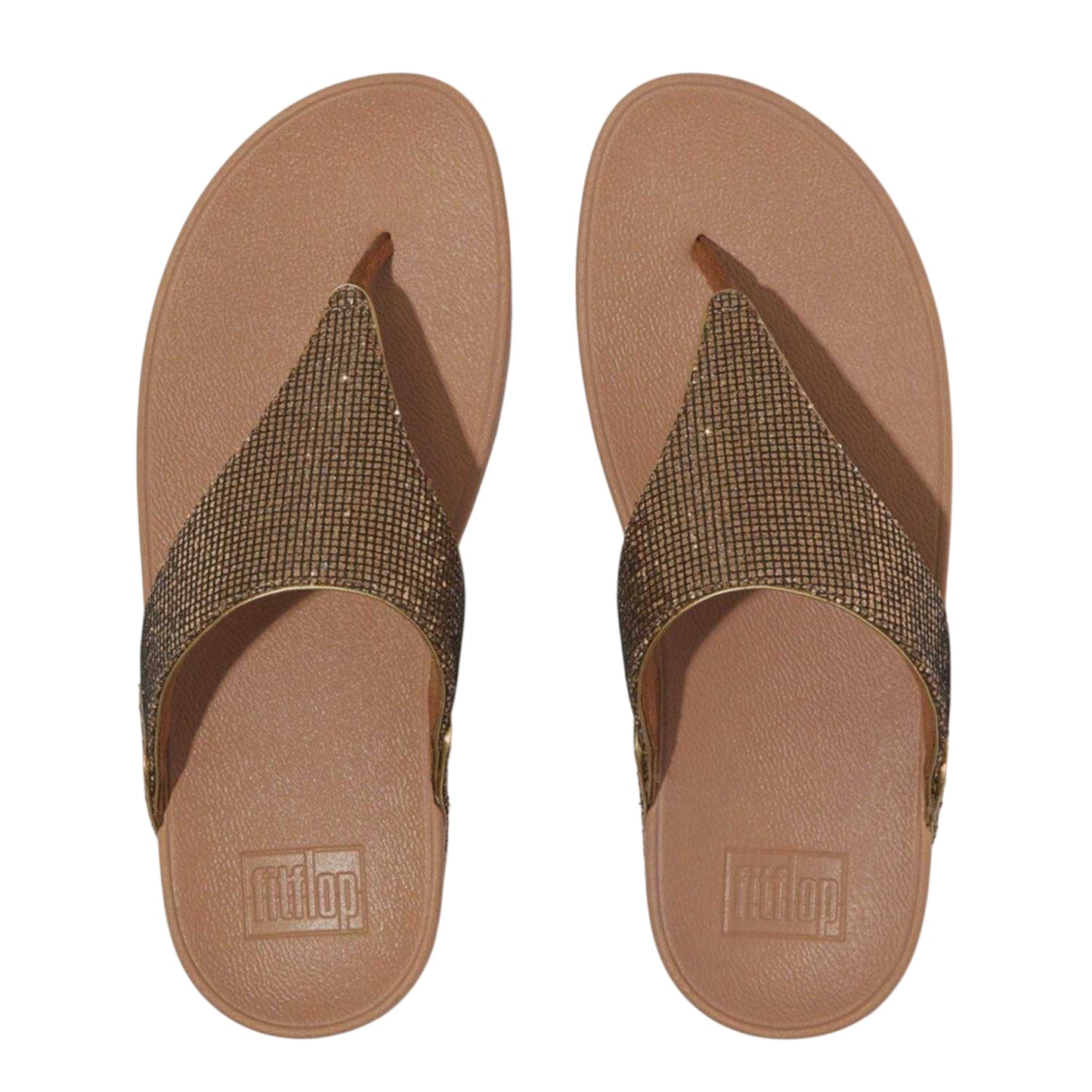 Gold - Back - Fit Flop Womens-Ladies Lulu Glitterball Leather Sandals