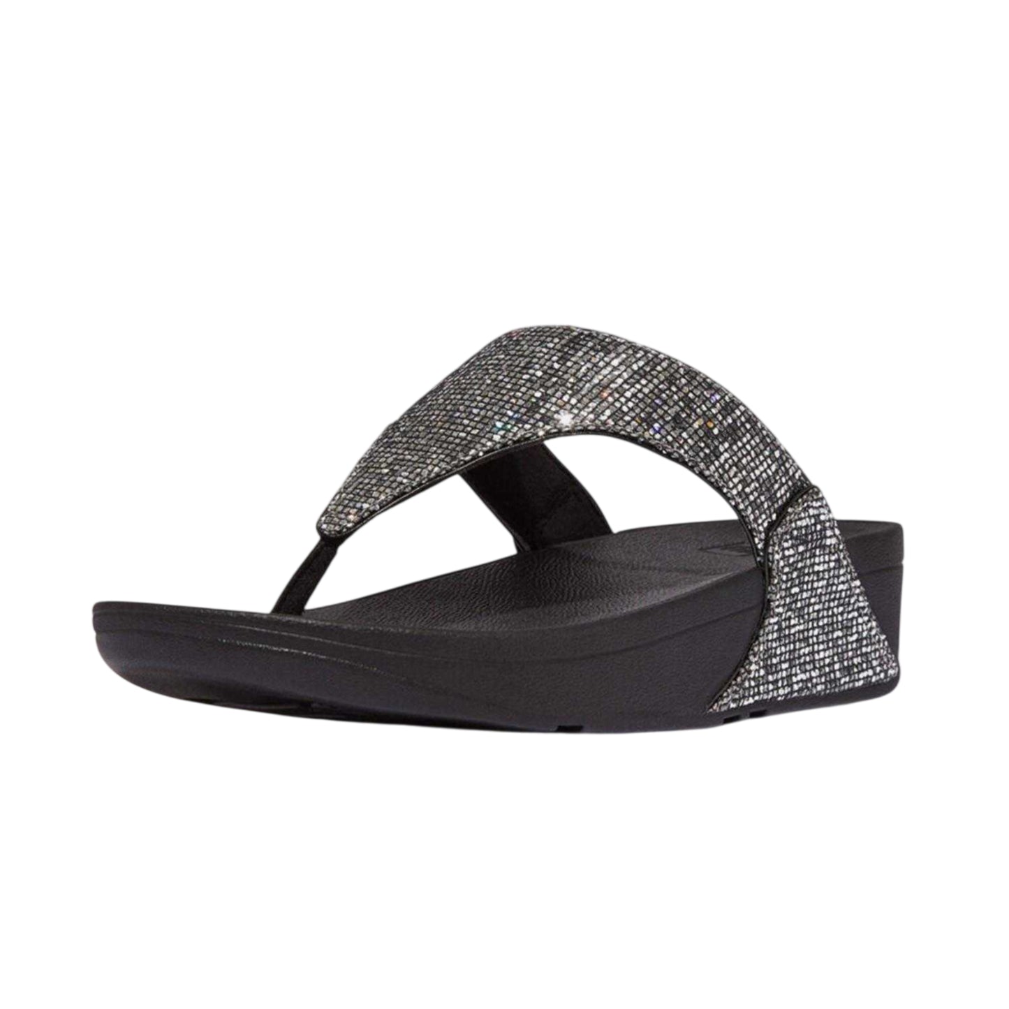 Silver - Front - Fit Flop Womens-Ladies Lulu Glitterball Leather Sandals