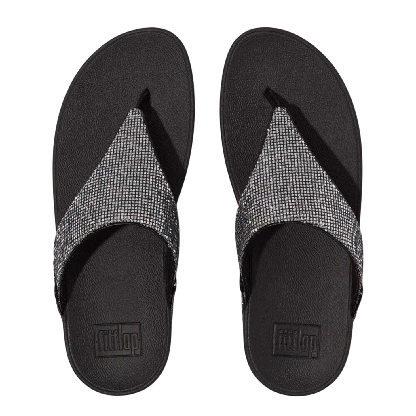 Silver - Back - Fit Flop Womens-Ladies Lulu Glitterball Leather Sandals