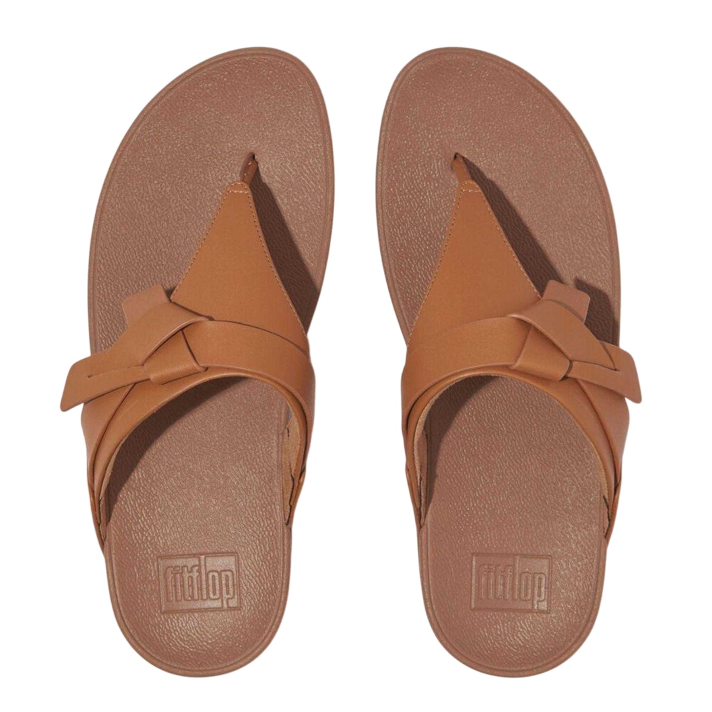 Beige - Back - Fit Flop Womens-Ladies Lulu Knotted Leather Sandals