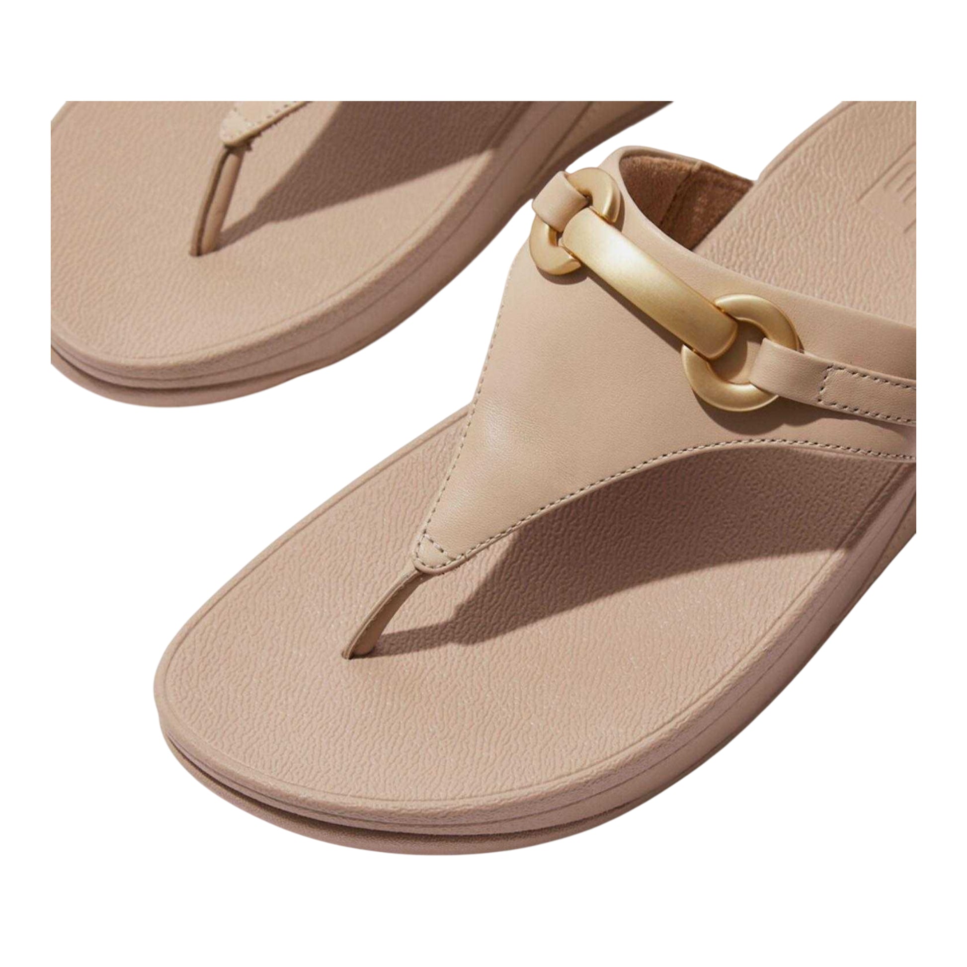 Beige - Lifestyle - Fit Flop Womens-Ladies Lulu Snaffle Detail Leather Sandals