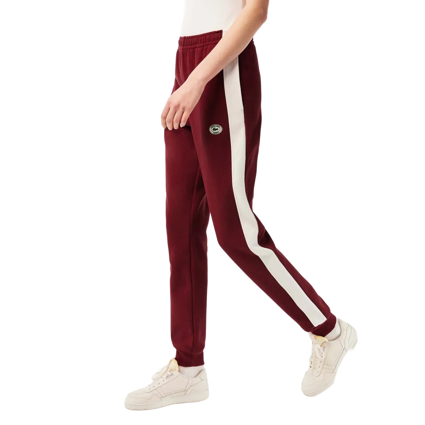 Red - Side - Lacoste Womens-Ladies Sporty & Rich Stretch Jogging Bottoms