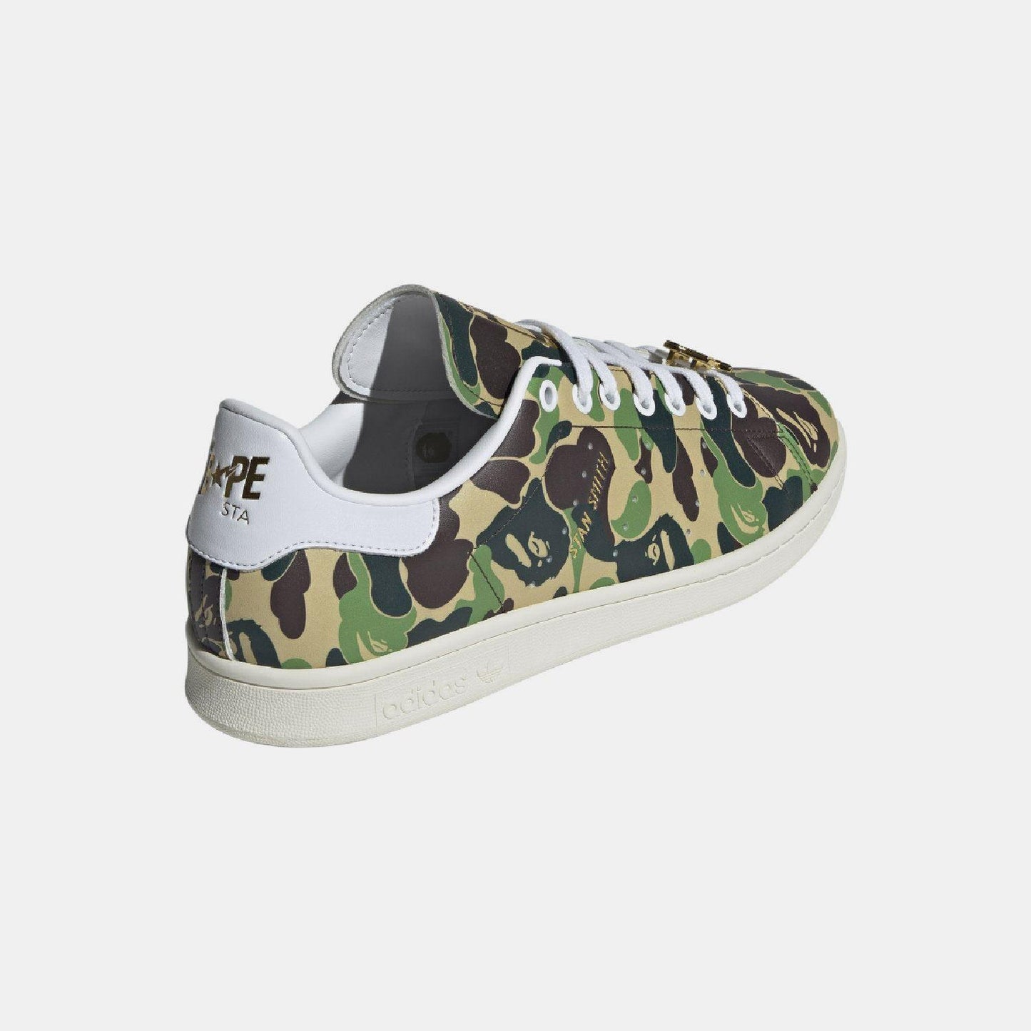 Green - Lifestyle - Adidas Mens Bape Stan Smith Camouflage Shoes