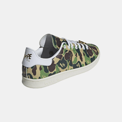 Green - Lifestyle - Adidas Mens Bape Stan Smith Camouflage Shoes