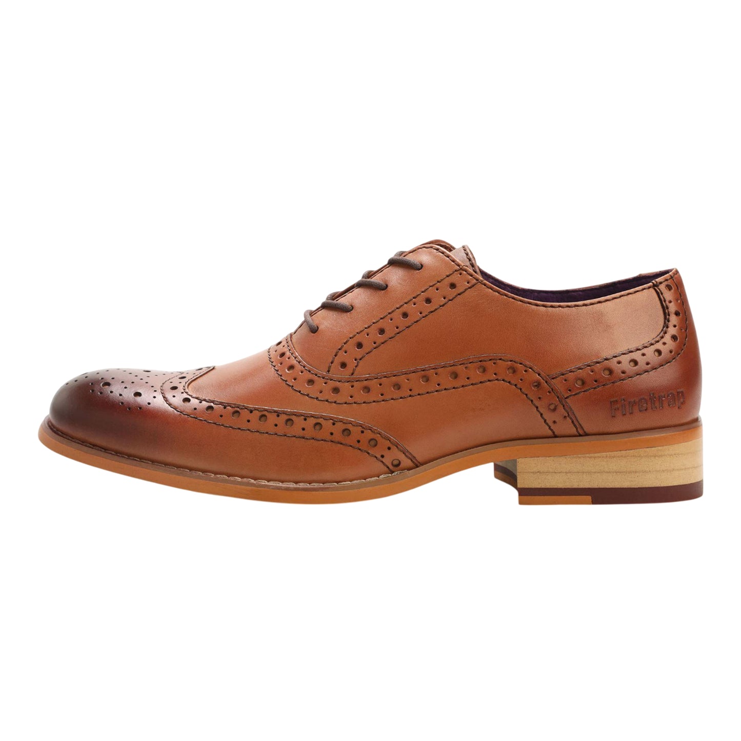 Beige - Side - Firetrap Mens Spencer Brogues
