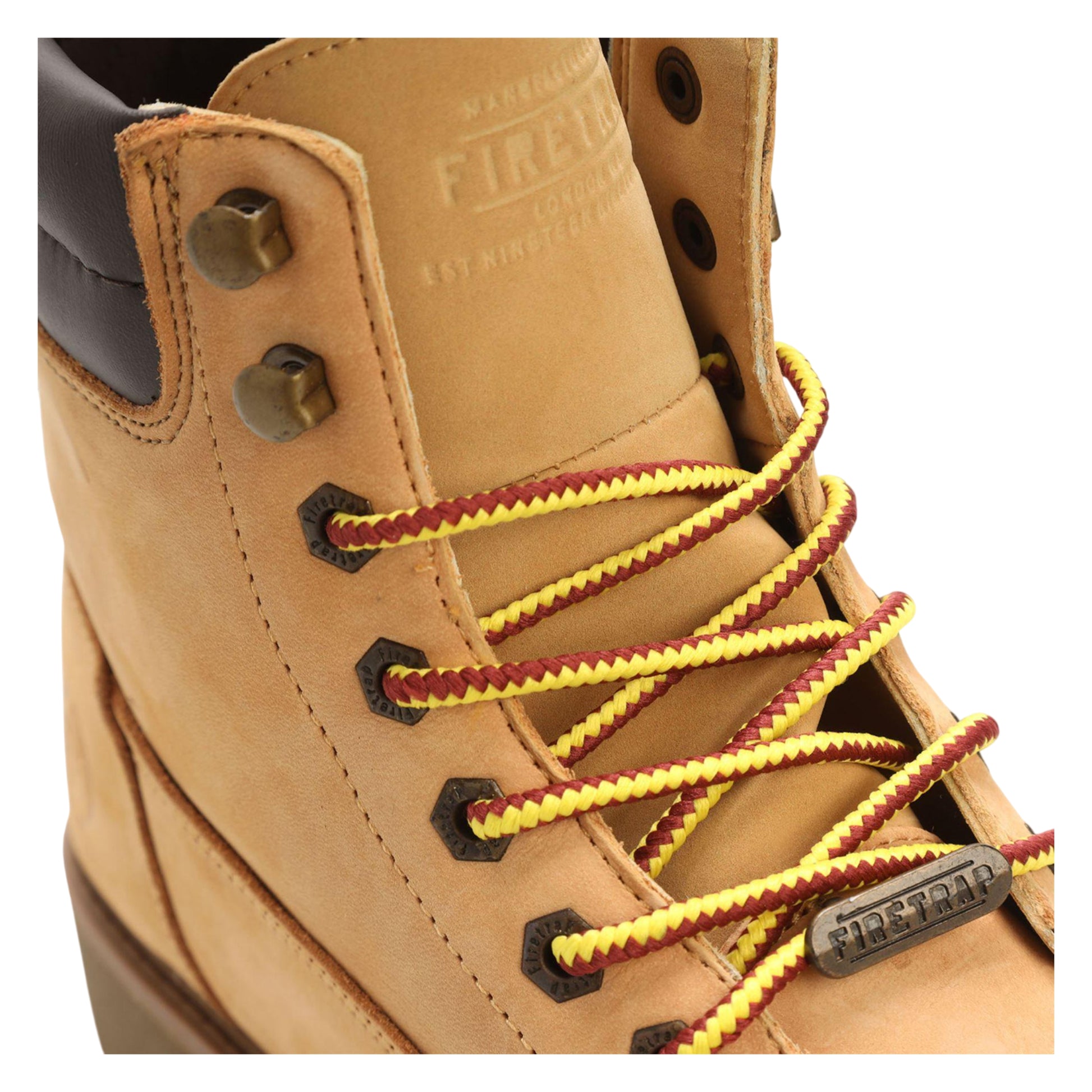 Beige - Side - Firetrap Mens Lumber 43 Leather Hiking Boots