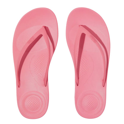 Pink - Side - Fit Flop Womens-Ladies iQushion Flip Flops