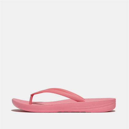 Pink-Black - Front - Fit Flop Womens-Ladies iQushion Flip Flops