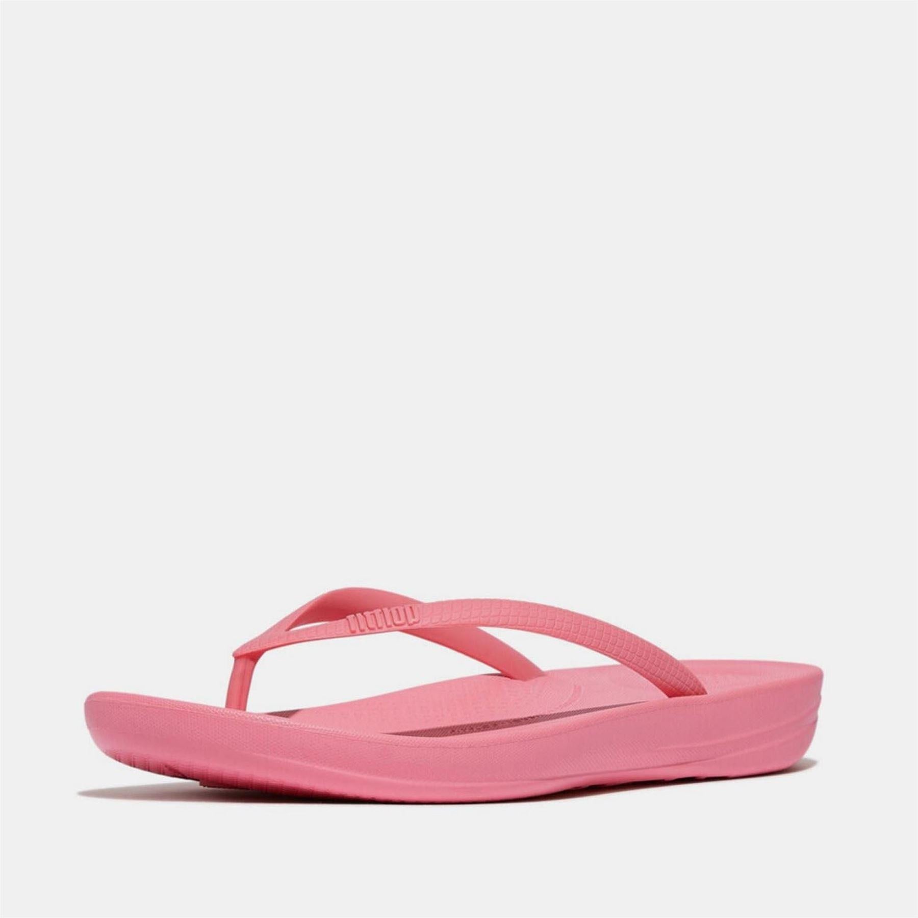 Pink-Black - Back - Fit Flop Womens-Ladies iQushion Flip Flops