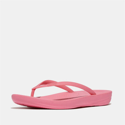 Pink-Black - Back - Fit Flop Womens-Ladies iQushion Flip Flops