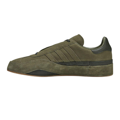 Olive - Side - Y-3 Womens-Ladies Gazelle Suede Trainers