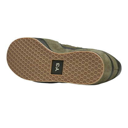 Olive - Close up - Y-3 Womens-Ladies Gazelle Suede Trainers