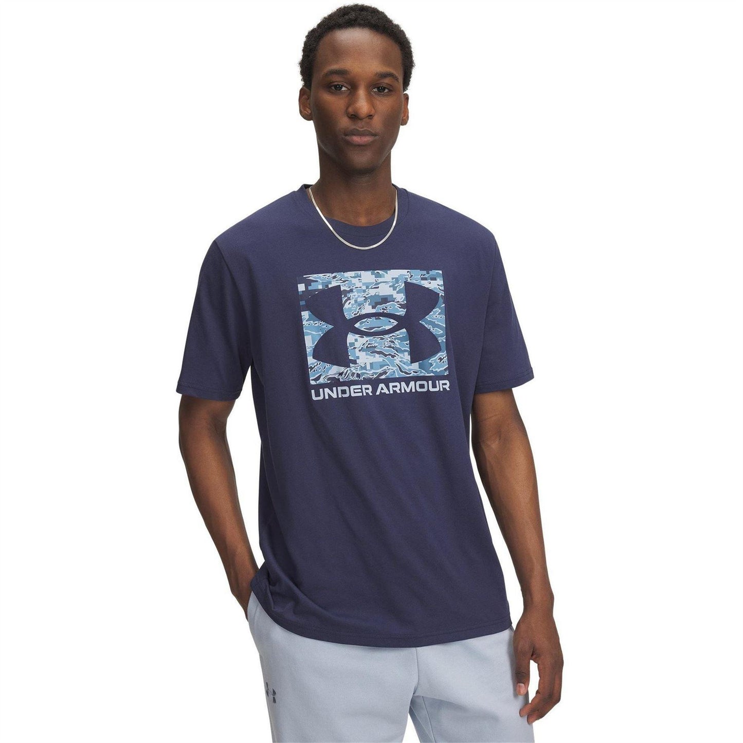 Blue - Front - Under Armour Mens Camo Box T-Shirt