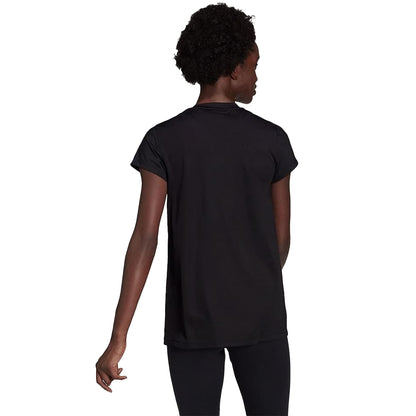 Black-White - Back - Adidas Womens-Ladies Designed To Move Colourblock Maternity Sport T-Shirt
