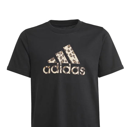 Black - Side - Adidas Girls Animal Print T-Shirt