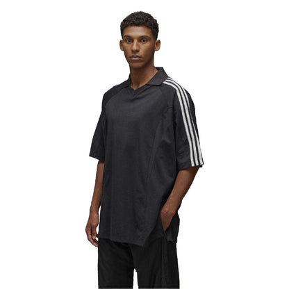 Black - Side - Y-3 Mens 3 Stripes T-Shirt