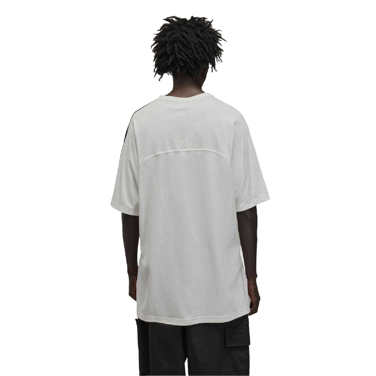White - Back - Y-3 Mens 3 Stripes T-Shirt