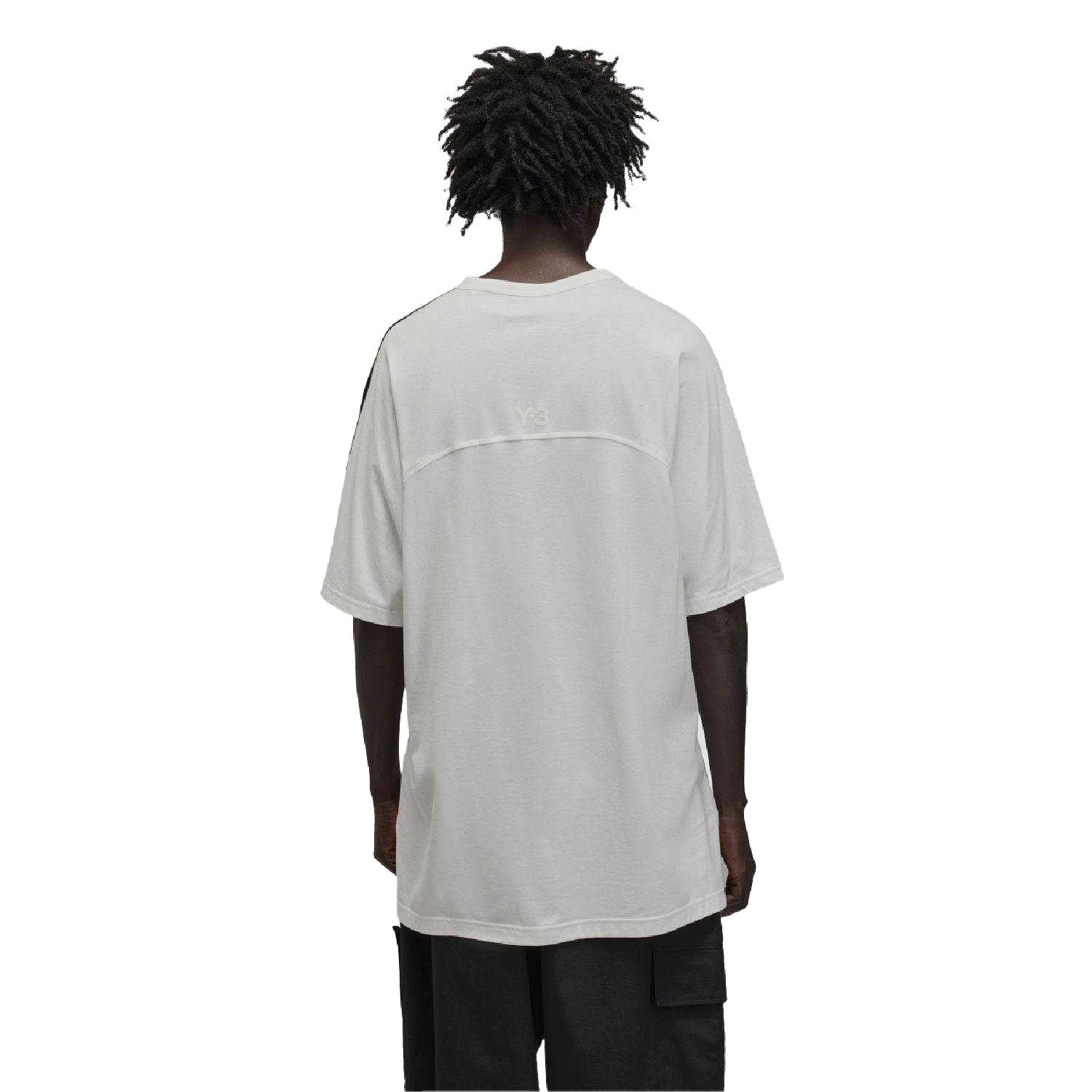 White - Back - Y-3 Mens 3 Stripes T-Shirt