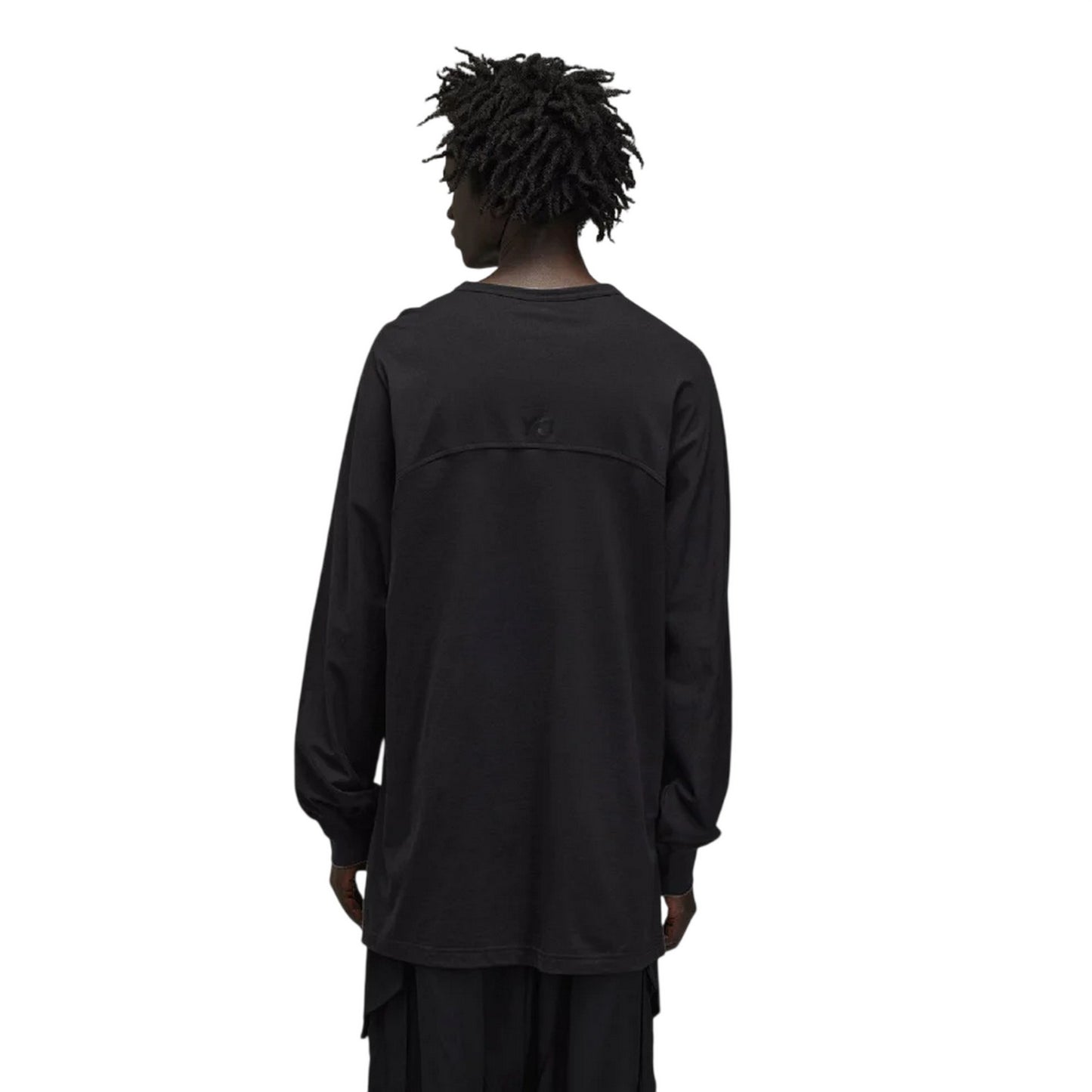 Black - Back - Y-3 Unisex Adult 3 Stripes Long-Sleeved T-Shirt