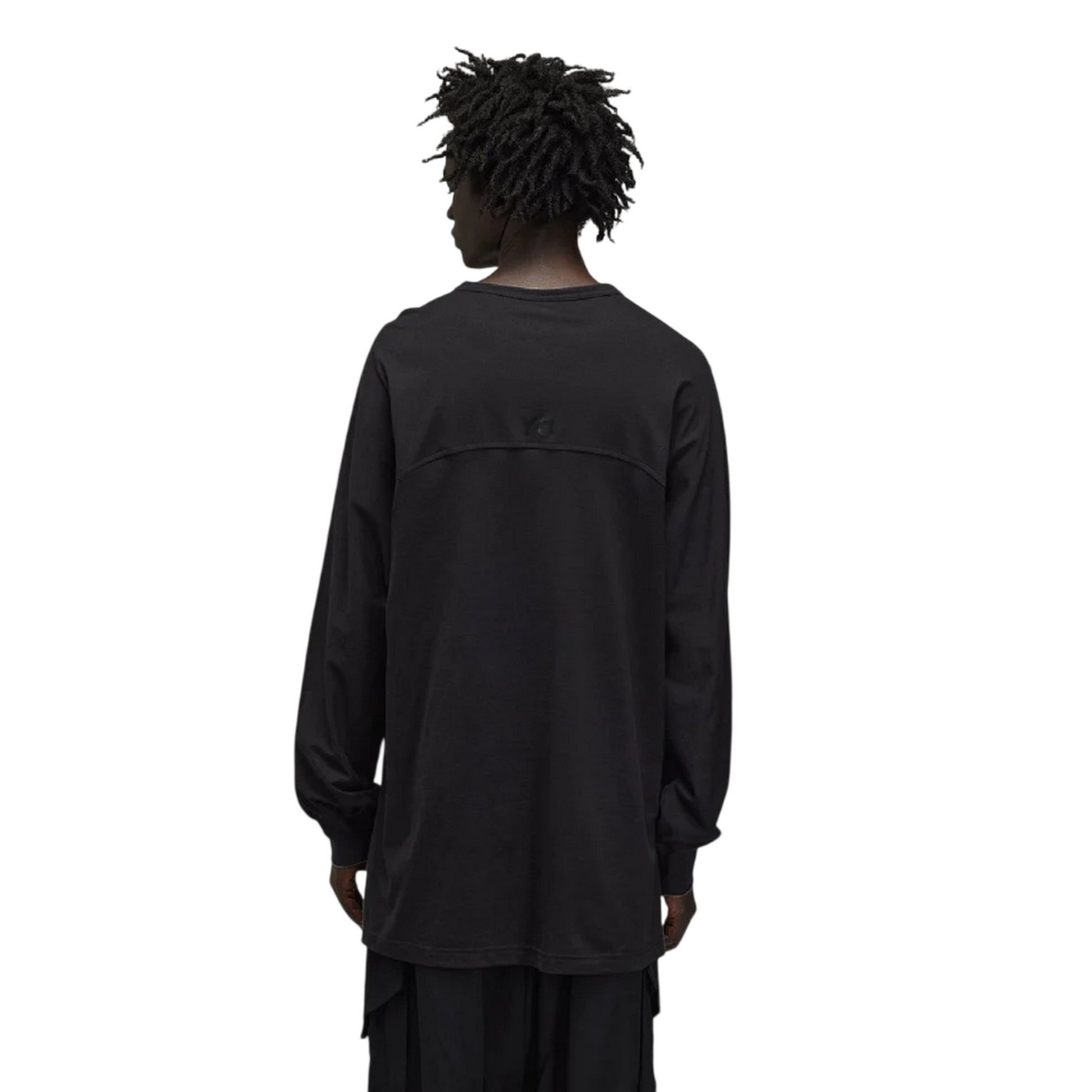 Black - Back - Y-3 Unisex Adult 3 Stripes Long-Sleeved T-Shirt