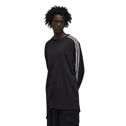 Black - Side - Y-3 Unisex Adult 3 Stripes Long-Sleeved T-Shirt