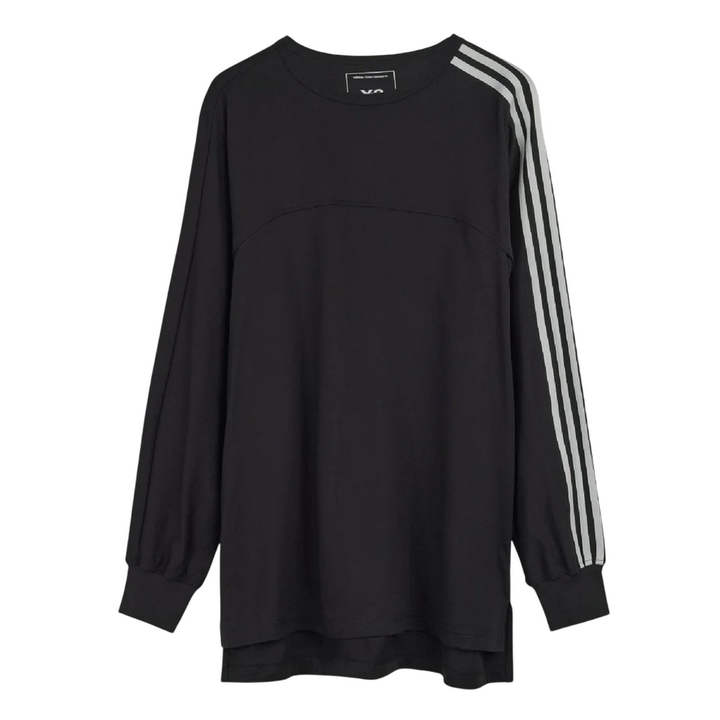 Black - Front - Y-3 Unisex Adult 3 Stripes Long-Sleeved T-Shirt