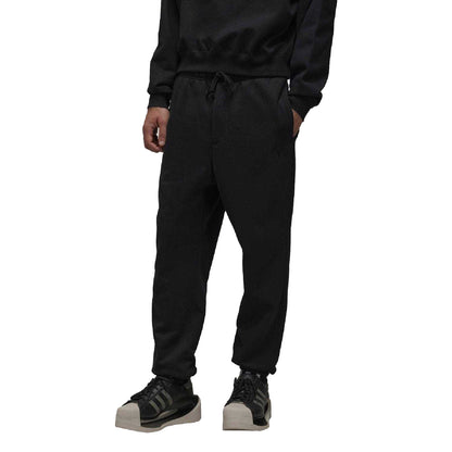 Black - Side - Y-3 Mens Brushed Terry Jogging Bottoms