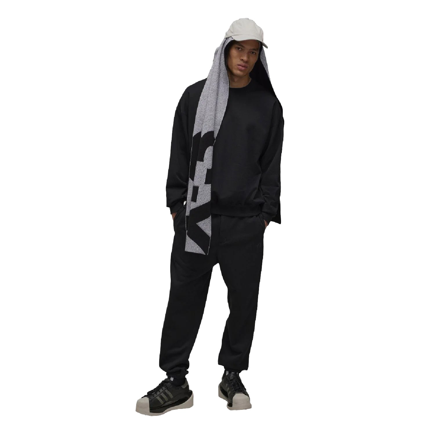 Black - Pack Shot - Y-3 Mens Brushed Terry Jogging Bottoms