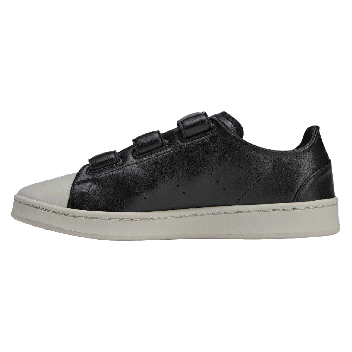 Black - Side - Adidas Unisex Adult Y-3 Stan Smith Leather Hook and Loop Trainers