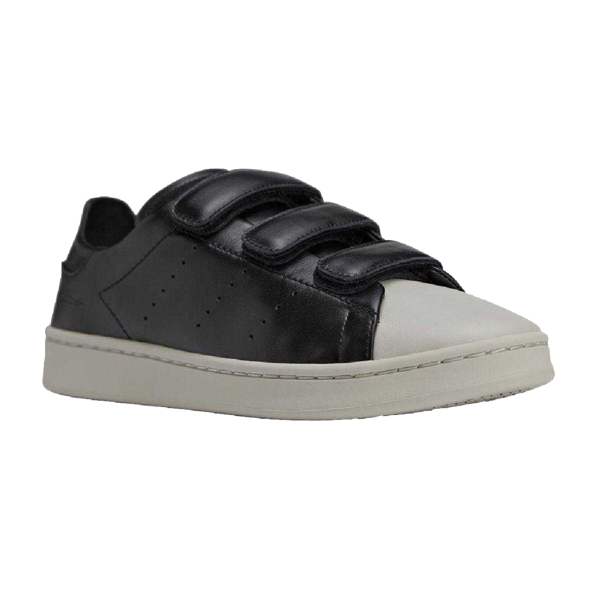 Black - Front - Adidas Unisex Adult Y-3 Stan Smith Leather Hook and Loop Trainers