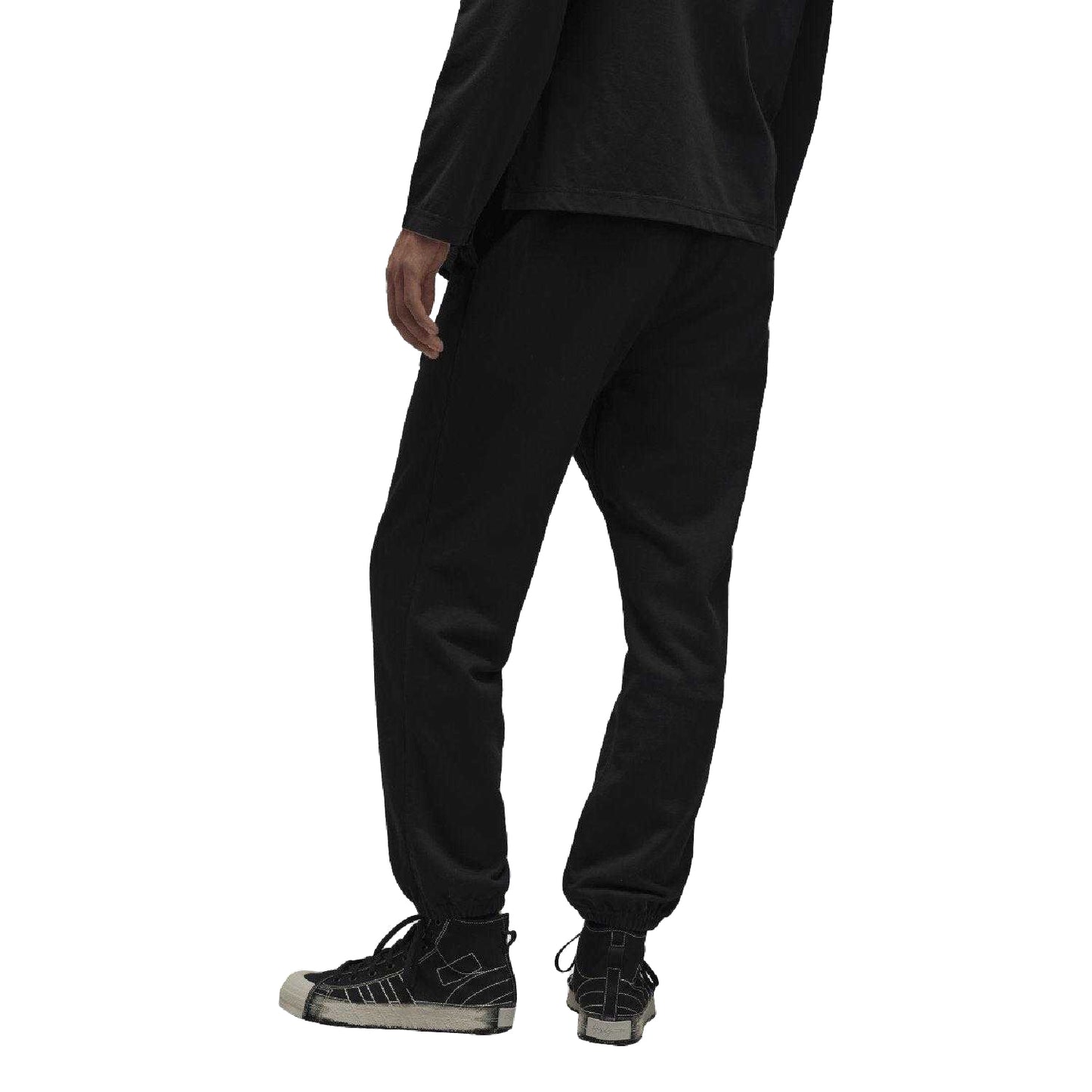 Black - Back - Y-3 Mens French Terry Tracksuit Bottoms