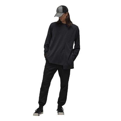 Black - Pack Shot - Y-3 Mens French Terry Tracksuit Bottoms