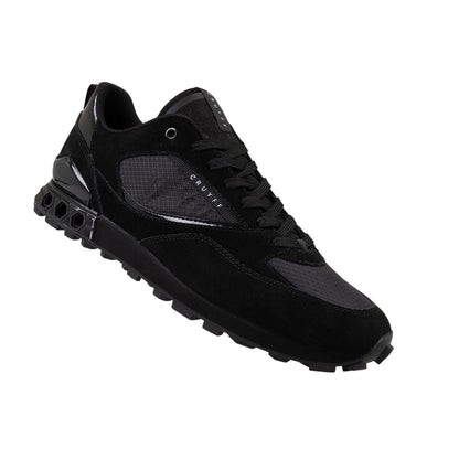 Black - Side - Cruyff Mens Snyper Hex-Tech Suede Trainers
