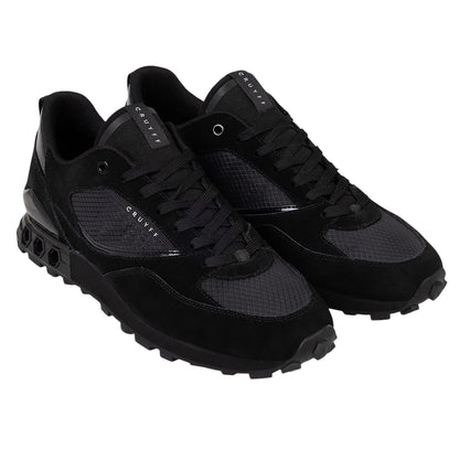 Black - Front - Cruyff Mens Snyper Hex-Tech Suede Trainers