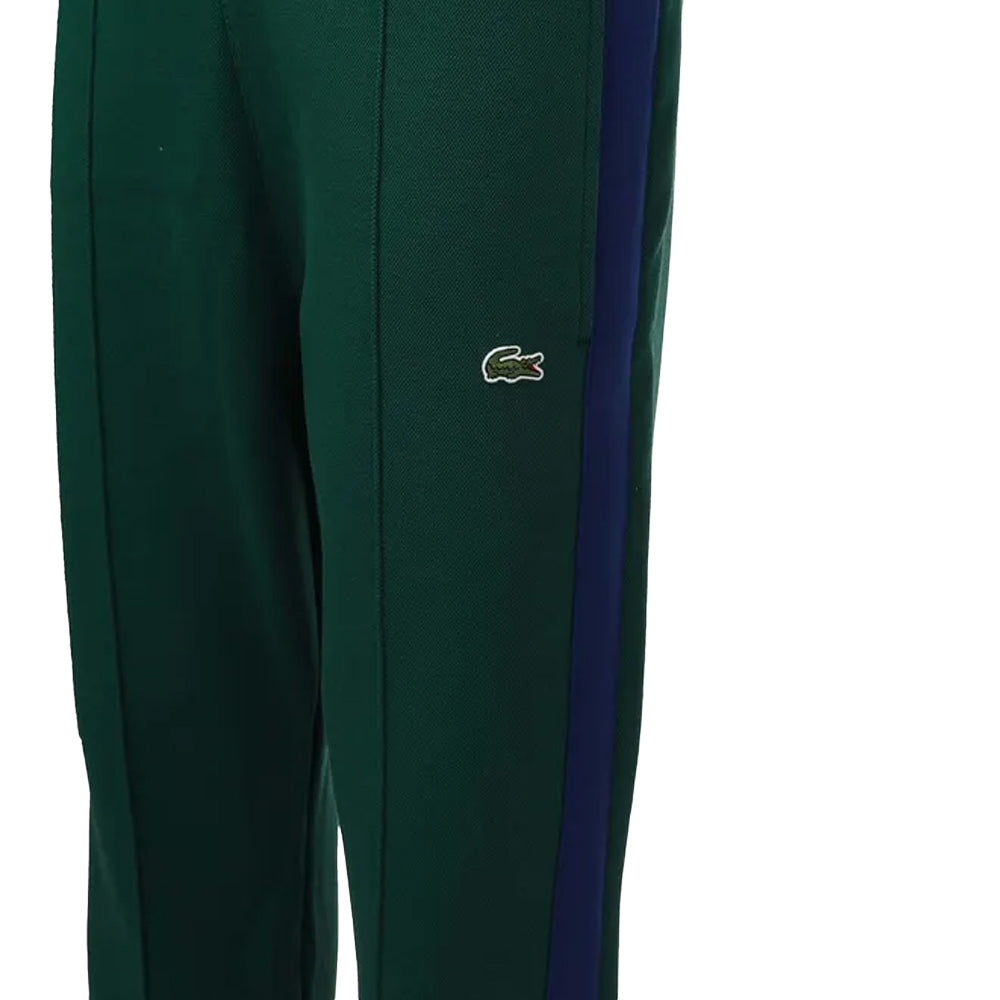 Green-Blue - Side - Lacoste Mens Heritage Pique Colour Block Jogging Bottoms