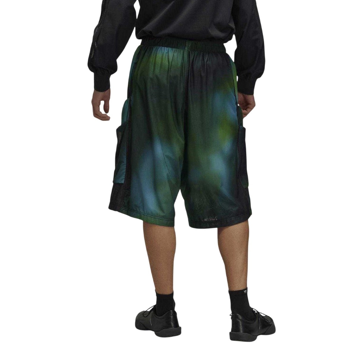 Multicoloured - Back - Y-3 Mens Mesh All-Over Print Shorts